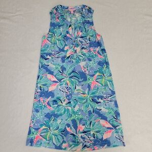 Lilly Pulitzer Blue and Pink Tropical Mini Dress